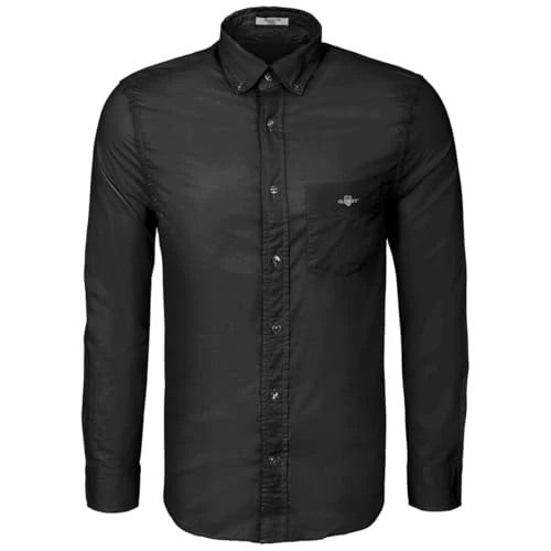 Tijdelijke aanbieding: GANT Heren REG POPLIN Shirt Klassiek hemd, Zwart, Standaard, zwart, 3XL van 64.76 € naar 64.76 € (0.00% korting)