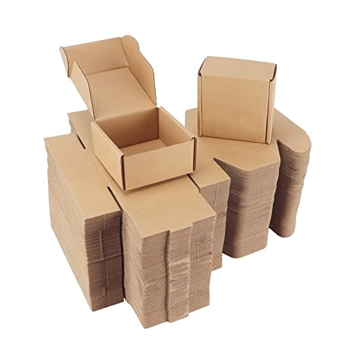 Tijdelijke aanbieding: PHAREGE 4x4x2 inch Shipping Boxes Bulk 100 Pack Brown, Tab Lock Tuck Top Mailer Boxes for Packaging Small Business, Small Cardboard Gift Boxes for Wrapping Mailing Present van 56.50 € naar 56.50 € (0.00% korting)