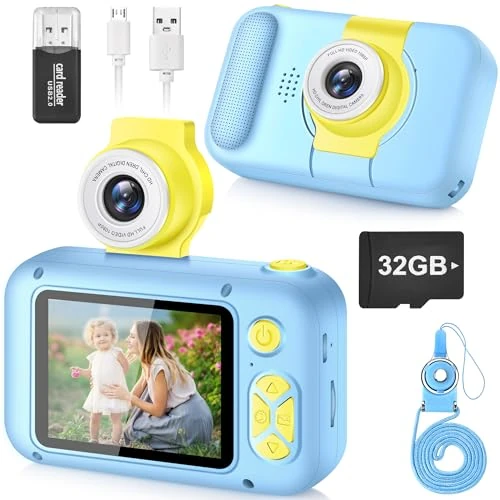 Limited-time offer: ARNSSIEN Kids Camera Toy for 3 4 5 6 7 8 9 10 11 12 year old Girls/Boys,Kids Digital Camera for Toddler with 180°Flip Lens&2.4in IPS Screen,Birthday Festival Present Toy for Girls/Boys,32 GB Card,X101 from 16.99 GBP to 16.14 GBP (save 5%)