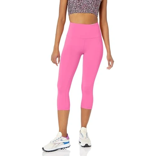 Amazon Essentials Damskie legginsy Capri Active Sculpt z wysokim stanem (dostępne w dużych rozmiarach), jasnoróżowe, 1X