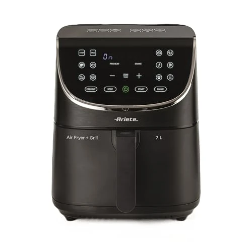 "Ariete 4627 Airy Fryer 7L, Air Fryer, 1700W, Capacity 7L, Cooking Capacity 2kg, 12 Preset Programs, Max Crisp Function, Temperature up to 200� (Black)"