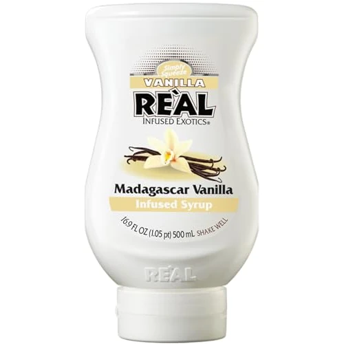 Offerta a tempo: Reàl Infused Exotics, Vanilla, 500 ml, Sciroppo alla Vaniglia del Madagascar, Vegano e Gluten Free, Squeeze Bottle, Ideale per Cocktail, Frullati, Topping e Smoothie - 23% da 12.90 € a 9.99 €