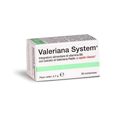 Offerta a tempo: Valeriana System, Integratore Alimentare a Base di Valeriana e Vitamina B6, Rimedio Naturale per Ansia e Insonnia, Favorisce il Rilassamento, Confezione da 30 Compresse, 20 g - 34% da 12.97 € a 8.50 €