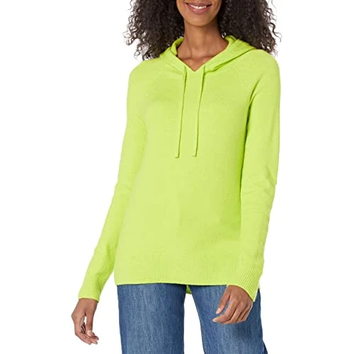 Limited-time offer: Amazon Essentials Women's Soft Touch Hooded Pullover Jumper, Lime Green, S from 18.60 £ to 18.60 £ (save 0.00%)