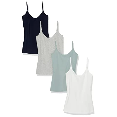 Limited offer: Amazon Essentials Women's Slim-Fit Knit V-Neck Layering Cami (Available in Plus Size), Pack of 4 from 19.00 EUR to 19.00 EUR (save 0%)