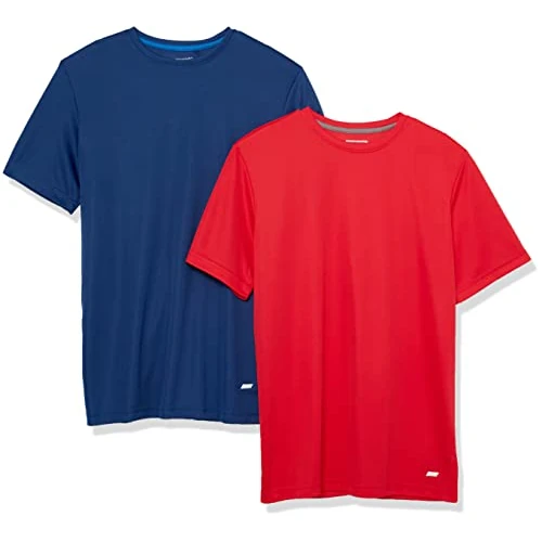 Offre limitée : Amazon Essentials T-Shirt de Sport en Tissu Technique, Haute Performance (Disponible En Grande Taille) Homme, Lot de 2, Bleu Marine/Rouge, XXL Grande taille de 27.80 € à 27.80 € (0.00% de remise)