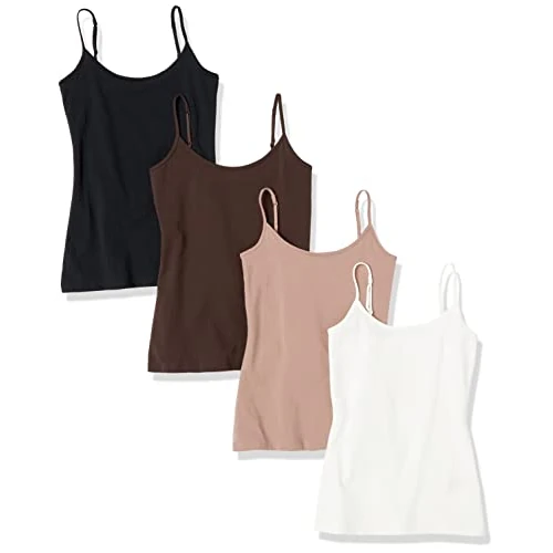 Zeitlich begrenztes Angebot: Amazon Essentials Damen Slim Fit Camisole 4er Pack Black/Dark Taupe/Espresso/White, Large von 26.60 € auf 25.70 € (3% Rabatt)