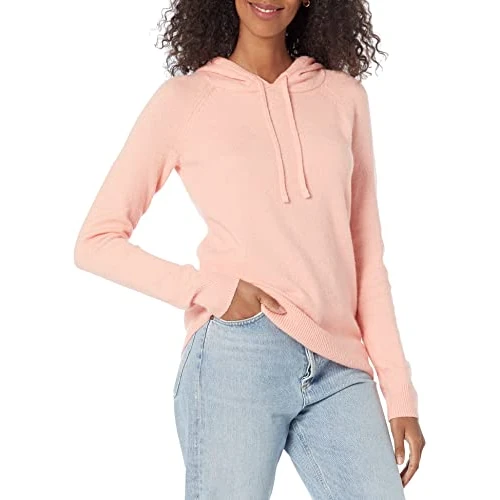 Offerta a tempo: Amazon Essentials Felpa con Cappuccio in Maglia da Donna, Pesca, L - 0.00% da 19.40 € a 19.40 €