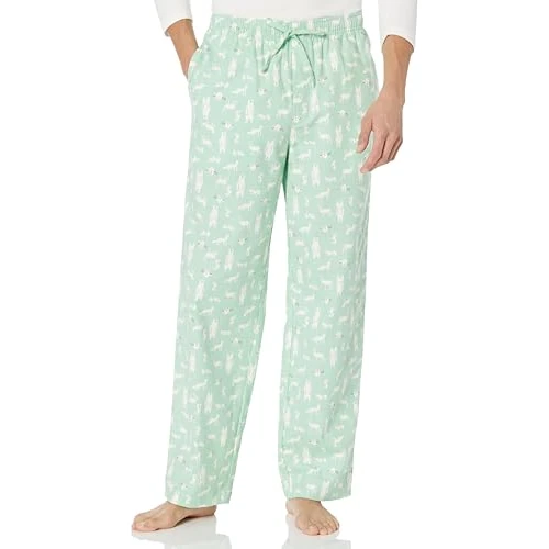 Offerta a tempo: Amazon Essentials Pantaloni da pigiama da uomo in flanella traspirante (disponibili in taglie grandi e alti), animali della foresta verde menta, XXL - 4% da 19.00 € a 18.30 €