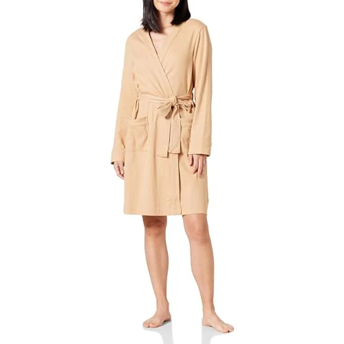 Oferta limitada: Amazon Essentials Albornoz Ligero de Algodón con Textura de Tipo Gofre, de Longitud Media (Disponible en Tallas Grandes) Mujer, Camel Claro, XXL de 24.00 € a 24.00 € (ahorro 0.00%)
