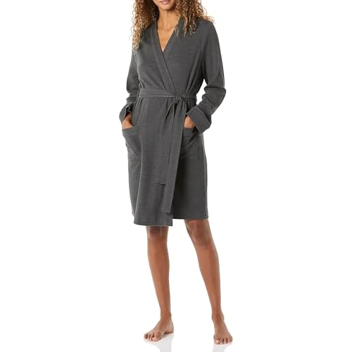 Oferta limitowana: Amazon Essentials Women's Lekki szlafrok średniej długości o splocie waflowym (dostępny w wersji Plus Size), Karbonowy wrzos, 3XL Duże rozmiary z 126.47 zł na 126.47 zł (oszczędź 0.00%)