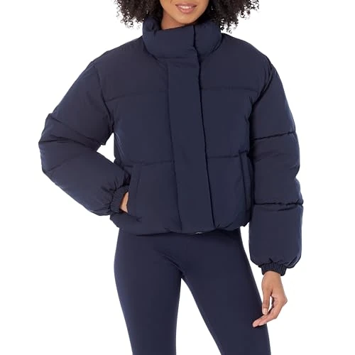 Limited-time offer: Amazon Essentials Women's Cropped Full-Zip Puffer Jacket (Quilted Matte or Sherpa Fleece), Navy, X-Large from 44.80 GBP to 38.08 GBP (save 15%)