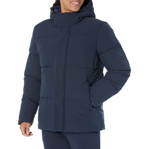 Oferta limitada: Amazon Essentials Abrigo acolchado con Capucha de Longitud Media (Disponible en Tallas Grandes y Largos Especiales) Hombre, Azul Marino, 6XL Grande Alto de 75.40 € a 75.40 € (ahorro 0.00%)