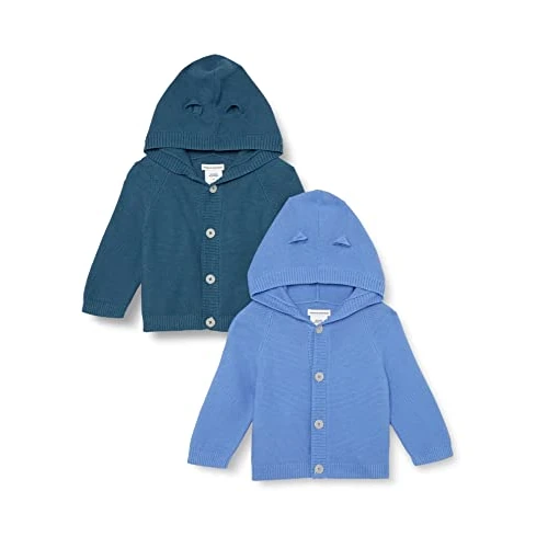Limited-time offer: Amazon Essentials Unisex Babies' Hooded Sweater, Long Sleeve, Pack of 2, Dark Blue/Blue, 3-6 Months from $27.20 to $16.82 (save 38.16%)