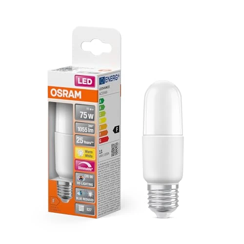 OSRAM Lámpara LED regulable Superstar con una reproducción cromática especialmente alta (CRI90), E27 base, óptica mate,Blanco cálido (2700K), 1000 Lumen, sustituto de 75W-iluminante 1-paquete