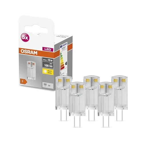 Offerta a tempo: OSRAM Stella PIN Lampada LED, G4-base vetro trasparente,Bianco caldo (2700K), 100 Lumen, sostituzione delle lampade 10W, non dimmerabile, 5-Confezione - 25% da 15.99 € a 11.99 €