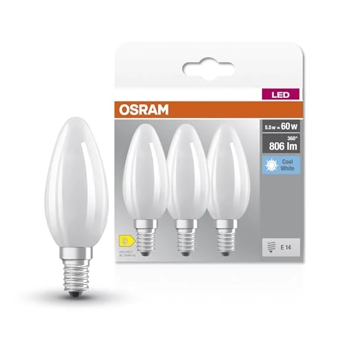 Beperkte aanbieding: OSRAM Ster Filament Lamp, E14-basis matglas,Koud wit (4000K), 806 Lumen, substituut voor 60W-verlichtingsmiddel niet-dimbaar, 3-Pak van 9.99 EUR naar 8.89 EUR (besparing 11%)