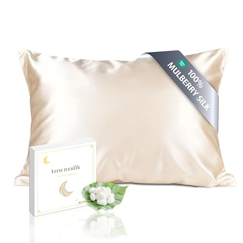 Tijdelijke aanbieding: townssilk Kussensloop 100% pure moerbeizijde, 19 momme, dubbelzijdig, ter bescherming van haar en huid, verborgen ritssluiting, draaddichtheid 600, 1 stuk, 50 x 80 cm, taupe van 33.82 € naar 33.82 € (0.00% korting)