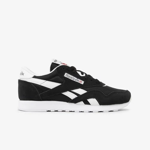 Reebok Cl Nylon Herren's Suede Toe Ortholite Lace Sneak Trainers (Schwarz-Weiss, EU 42)
