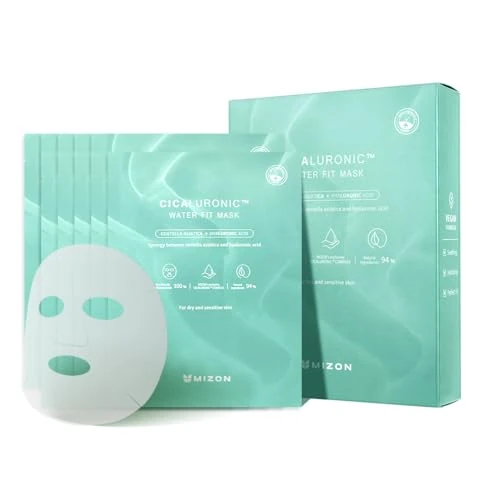 Offre limitée : [MIZON] CICALURONIC WATER FIT MASK (10x) Soin coréen - Masques pour le visage - Vegan - Centella Asiatica & Acide Hyaluronique - Adoucit & Hydrate - Pour peaux sèches & sensibles de 16.90 € à 16.06 € (5% de remise)