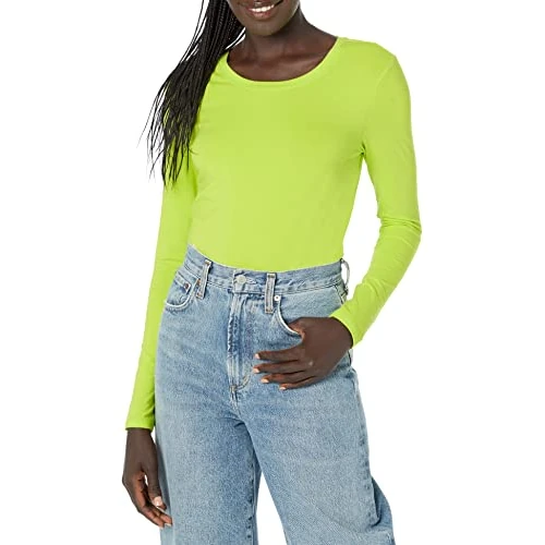 Zeitlich begrenztes Angebot: Amazon Essentials Damen Langärmeliges T-Shirt mit Rundhalsausschnitt in klassischer Passform (erhältlich in Übergröße), Lindgrün, XL von 14.30 € auf 9.90 € (31% Rabatt)