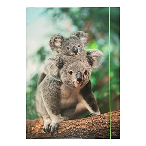 Folia 69003-Carpeta A3 Basic Jungle Cuties, de cartón Resistente con Banda elástica, Multicolor (MAX Bringmann 69003)