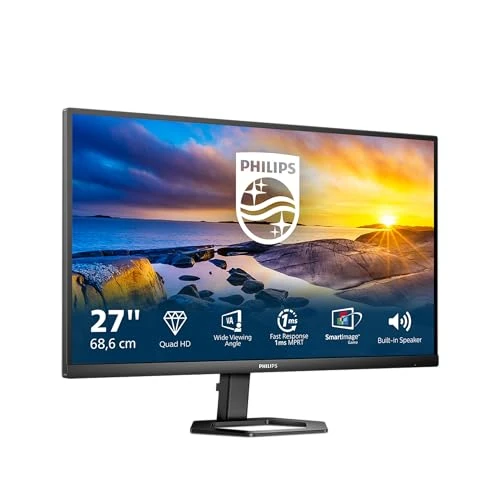 Oferta limitada: Philips 27E1N5500LA Monitor 27 Pulgadas QHD, 75Hz, VA, 1 ms MPRT, Adaptive Sync., FreeSync, Altura Ajustable, Altavoces (2560x1440, 2X HDMI 1.4, 1x DP 1.2), Negro de 148.25 EUR a 133.43 EUR (ahorro 10%)
