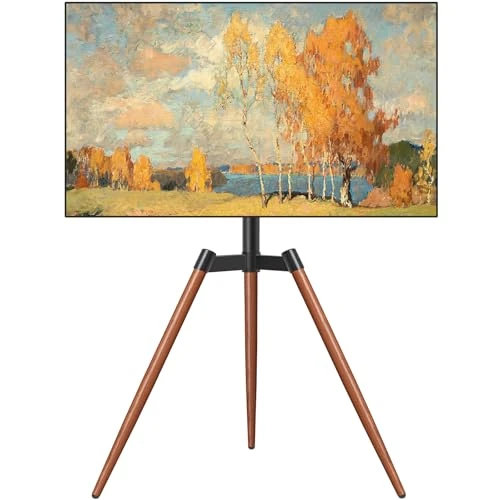 RFIVER Tripod TV Ständer Stativ Ständer Tripod Fernsehständer TV Bodenständer mit Staffelei Höhenverstellbar Schwenkbar für 32-65 Zoll Fernseher Max Vesa 400 * 400mm 35kg