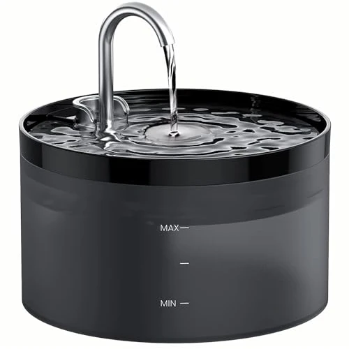 Fuente para Gatos: Bebedero Gatos Fuente - 2L GIOTOHUN Fuente de Agua para Gatos - Súper Silenciosa Fuente Gatos Agua con Forma de Grifo - Negro Fuente Agua Gatos para Múltiples Mascotas
