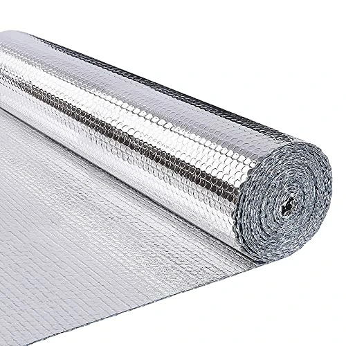 Offerta a tempo: VOUNOT Isolante Termico 122cm x 10m, Foglio Isolante Doppio Strato Alluminio Bolle, Pellicola Riflettente Rotolo Pannello Termoriflettente per Pareti dei Termosifoni, Porte, Finestre, Pavimenti, Tetti - 20% da 49.99 € a 39.99 €