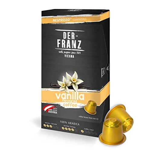 Zeitlich begrenztes Angebot: Nespresso kompatible Kaffee Kapseln, 1 x 10 Kapseln, Vanille Aroma von 5.60 € auf 4.92 € (12% Rabatt)