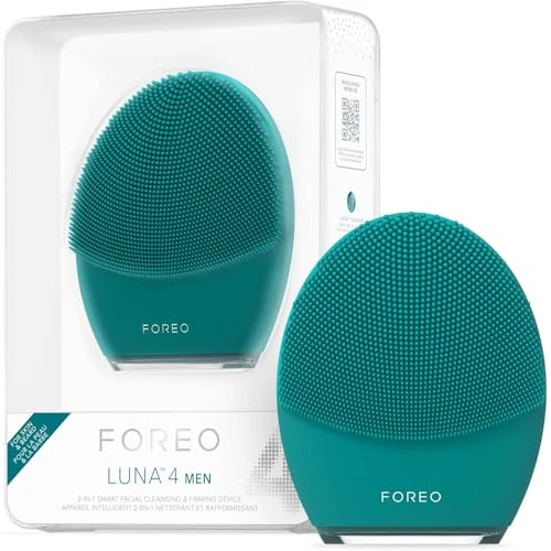 FOREO LUNA 4 MEN Brosse nettoyante visage peau et barbe - Massage visage raffermissant - Brosse anti-âge - Améliore l'absorption des soins de la peau - Connecté à l'app - USB Rechargeable - Étanche