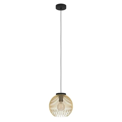 Limited-time offer: EGLO Pendant lighting Venezuela, ceiling light fitting, wire hanging lamp for dining and living room made of metal in black and gold, E27 socket from 38.99 GBP to 38.99 GBP (save 0%)