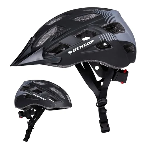 Offerta a tempo: Dunlop Bicycle Helmet with Light M, Casco da Bicicletta Unisex, Nero - 0.00% da 20.18 € a 20.18 €