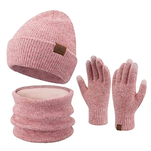 Offerta a tempo: ZASFOU Donna Inverno Berretto Cappelli Sciarpa Touchscreen Guanti Set Caldo maglia teschio Caps per le donne Uomini - 23% da 28.99 € a 22.23 €