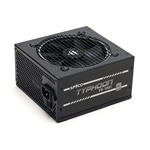 Offerta a tempo: SPYCO - Alimentatore Gaming Typhoon PS-1001, 1000W 80 PLUS Platinum, Full Modular, DC-DC, Ventola Super Silent, Condensatori 105°C, Porta PCIe 5.0, Alimentatore ATX, 1000W - 24% da 163.09 € a 123.37 €