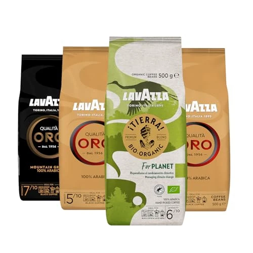 Offerta a tempo: Lavazza, Mix Pack Grani, 4 Confezioni da 500g, Qualità Oro, Qualità Oro d'Altura, Tierra for Planet - 19% da 68.59 € a 55.90 €