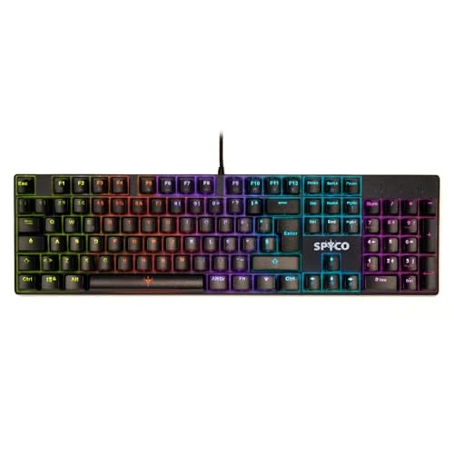Oferta limitada: SPYCO - Teclado Mecánico Gaming | Layout Italiano | Retroiluminado LED Ajustable | Switches Marrones | 25 Teclas Anti-Ghosting | Plug & Play | Windows 7/8/10, Negro, 104 Teclas, ABS de 22.09 € a 22.09 € (ahorro 0.00%)
