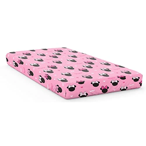 Offerta a tempo: Jay Franco Disney Minnie Hearts & Love - Lenzuolo con Angoli in Cotone 100%, 90 x 200 cm, Misura Singola, Rosa - 5% da 15.99 € a 15.19 €