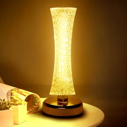 LETOUR Lampka nocna Touch ściemnialna lampa kryształowa Lampa stołowa Led Lampa stołowa Bezprzewodowe lampki nocne USB do salonu Sypialnia Restauracja Bar Hotel
