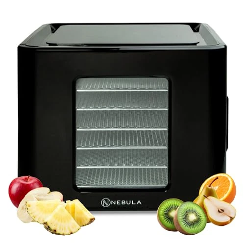 Oferta limitada: Nebula Deshidratador De Alimentos Con 6 Bandejas De Acero Inoxidable | Diseño De Control Táctil LED, Temperatura Digital Ajustable 35-70C Y Temporizador De 48 Horas | Secador De Alimentos | 400W de 129.00 EUR a 99.99 EUR (ahorro 22%)