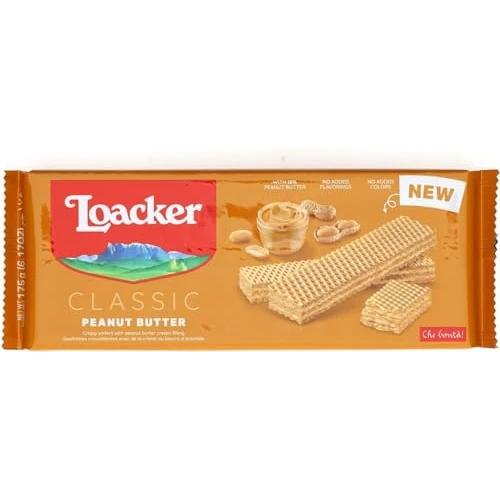 Offerta a tempo: Loacker Classic Peanut Butter, Fragranti Cialde di Wafer con Deliziosa Crema al Burro d'Arachidi, Merenda e Snack, Confezione da 175g - 38% da 2.39 € a 1.49 €