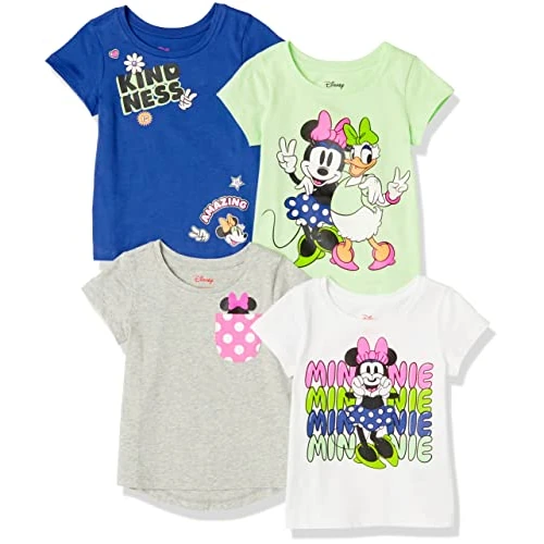 Offerta a tempo: Amazon Essentials Disney | Marvel | Star Wars | Frozen | Princess T-Shirt a Maniche Corte Bambine e Ragazze, Pacco da 4, Minnie Kindness, 9 Anni - 0.00% da 24.35 € a 24.35 €