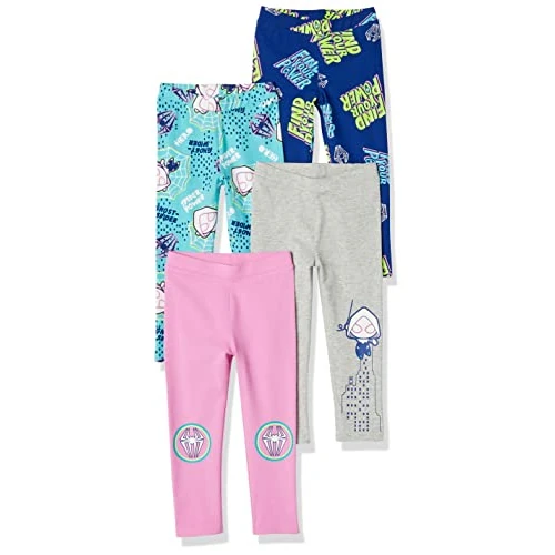 Amazon Essentials Disney | Marvel | Star Wars | Frozen | Princess Mädchen Leggings, 4er-Pack, Marvel Ghost-Spider, 2 Jahre