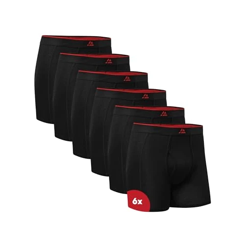 DANISH ENDURANCE 6er Pack Bambus Boxershorts Herren, Unterhosen Herren mit oder ohne Eingriff, Schwarz M