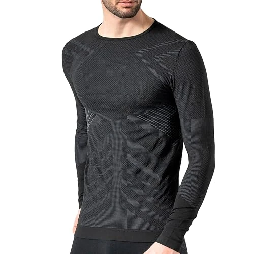Offerta a tempo: Risalti Maglia Termica Uomo Manica Lunga Energy - Maglia Tecnica Uomo Traspirante, Intimo Termico Senza Cuciture - 6% da 24.28 € a 22.93 €