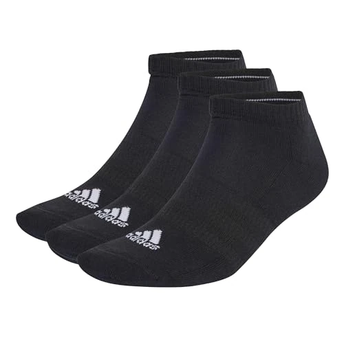 Limitiertes Angebot: adidas Unisex Cushioned Low-Cut Socks 3 Pairs, Black / White, 8.5-10 von 12.00 EUR auf 5.49 EUR (Spare 54%)