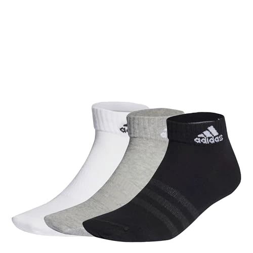 Limitiertes Angebot: adidas Unisex Thin and Light Ankle Socks 3 Pairs, Medium Grey Heather / White / Black, 6.5-8 von 12.00 EUR auf 8.55 EUR (Spare 29%)