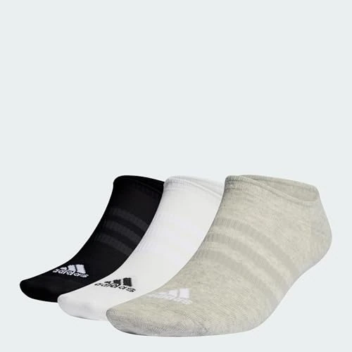 Offerta a tempo: adidas Unisex - Adulto Thin and Light No-Show Socks 3 Pairs, Medium Grey Heather / White / Black, 4.5-6 - 30% da 10.00 € a 7.00 €