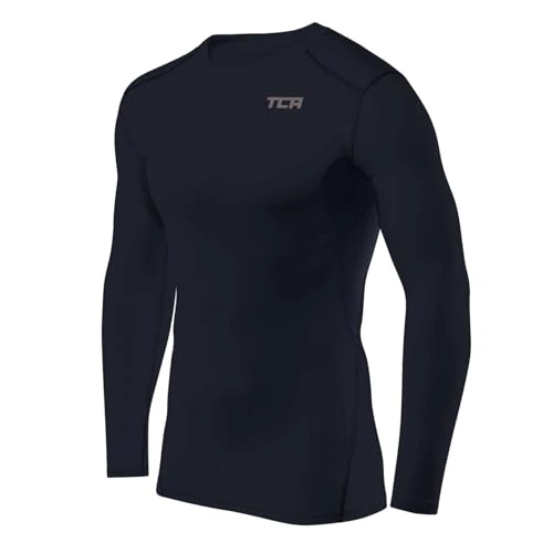 Offerta a tempo: TCA Hyperfusion Compression Base Layer Maglia Manica Lunga sotto Maglia da Uomo- Girocollo/Collo Alto - Blu Scuro, XXL - 52% da 20.99 € a 9.98 €